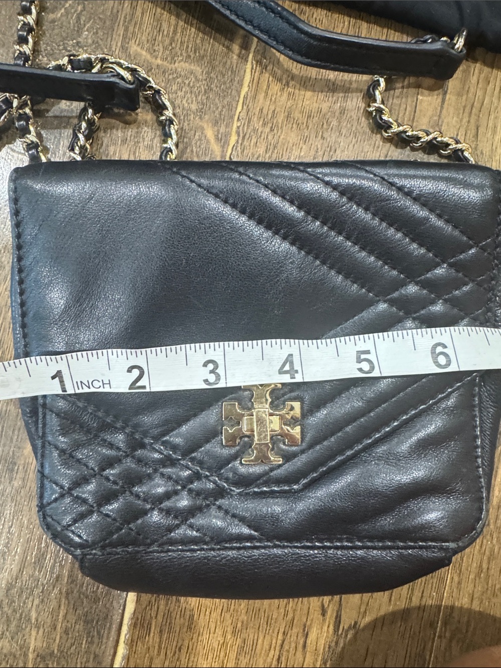 Tory Burch Black Quilted Chain-Shoulder Crossbody - Picture 5 of 6